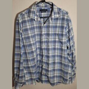Tommy Hilfiger All Season Stretch Regular Fit Large 16.5 Plaid Shirt